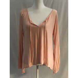 Willow Smith ~ Long Sleeve Top V-Neck ~ Size Small ~ Pink ~ Relaxed Fit